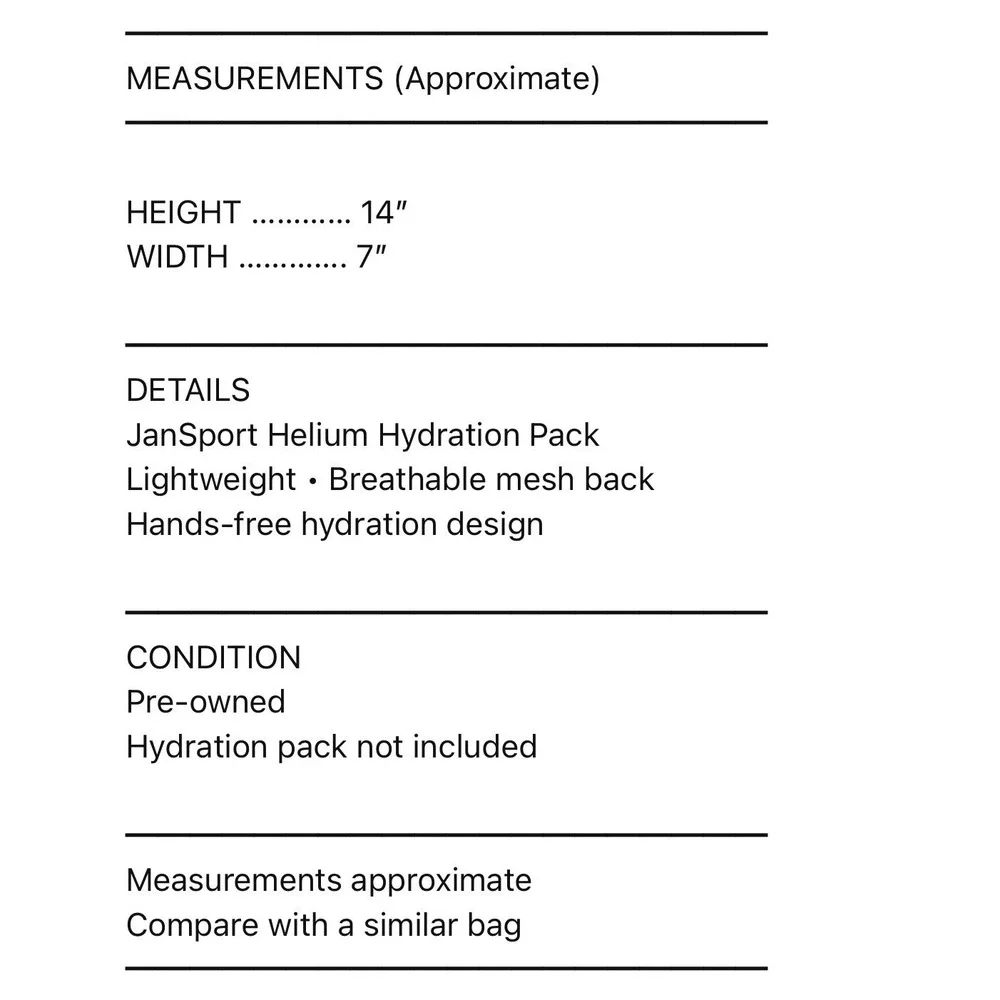 JanSport Helium Hydration Backpack Gray Blue Hiking Cycling Running Pack